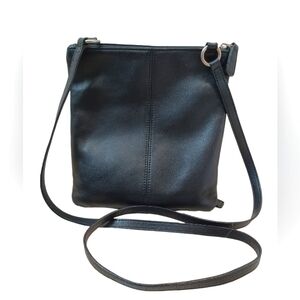 Vintage Fossil Black Leather Crossbody Purse